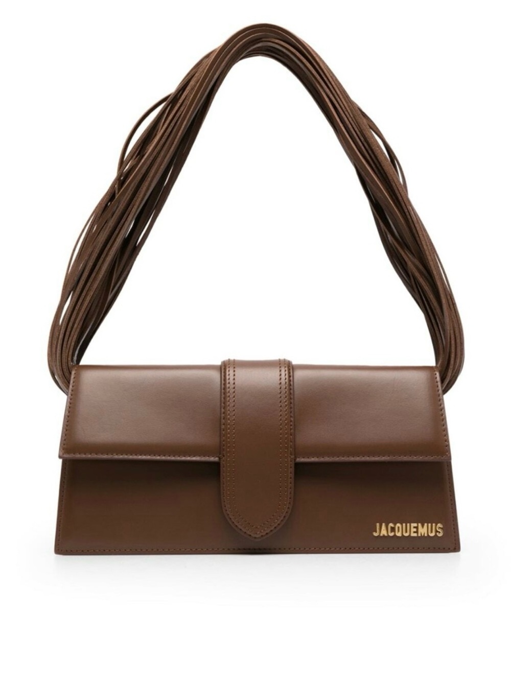 Jacquemus Chocolate Brown Leather Fringe Clutch - Picture 10 of 10